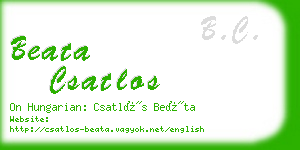 beata csatlos business card